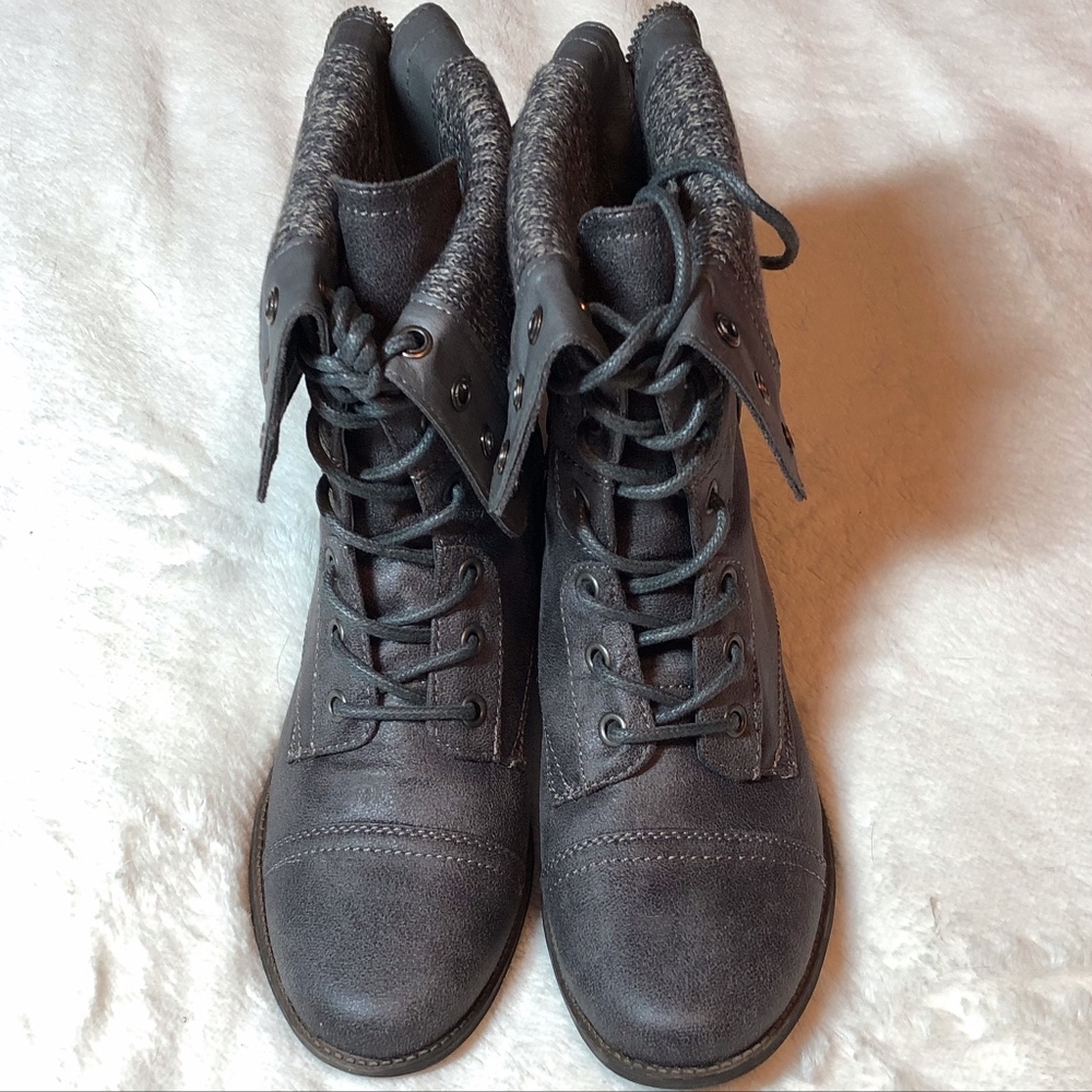 JustFab "Aysha" Gray Ankle Boots - NEW